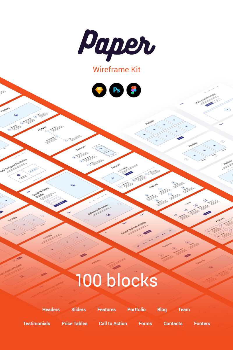 Paper Wireframe Kit UI Elements