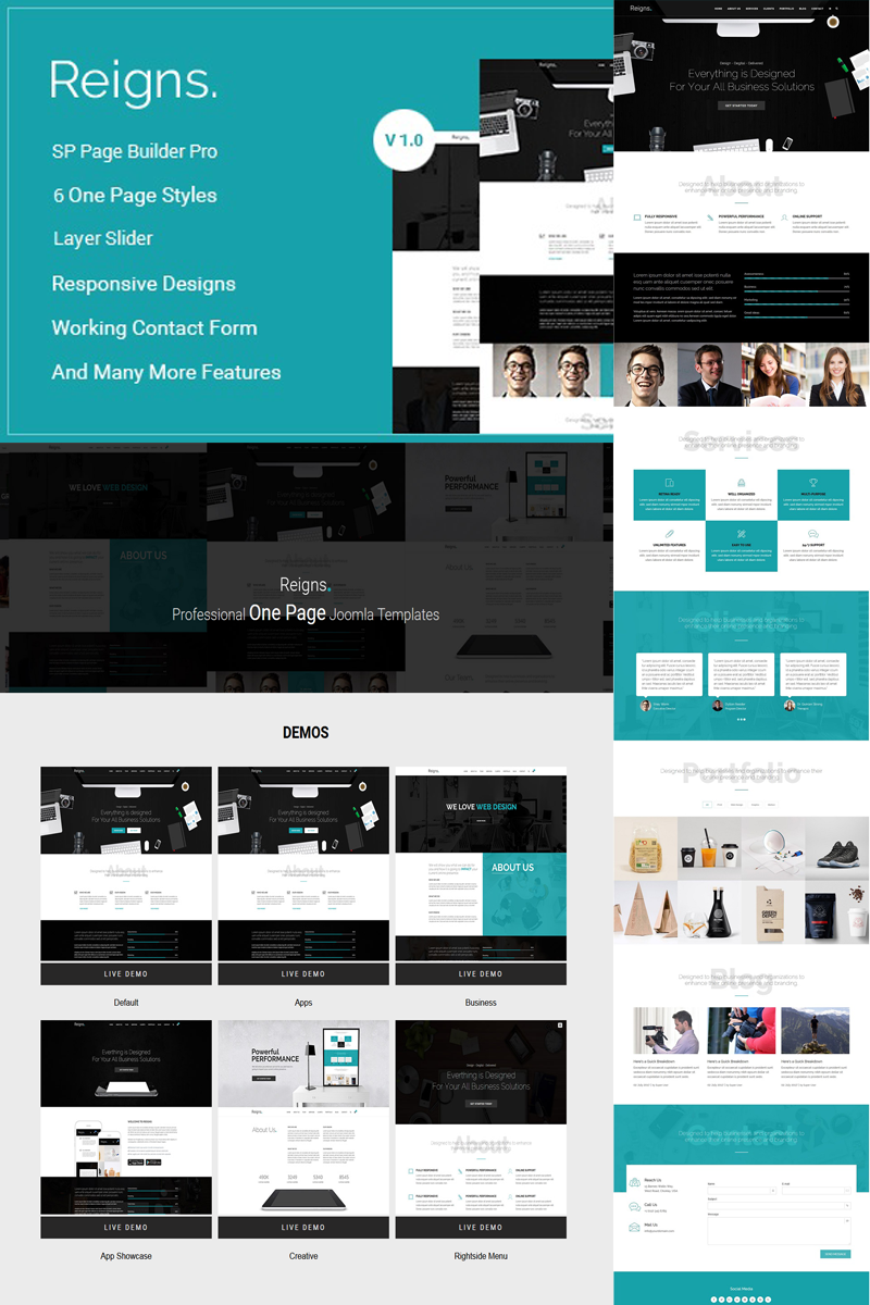 Reigns - Professional One Page Joomla 5 Template