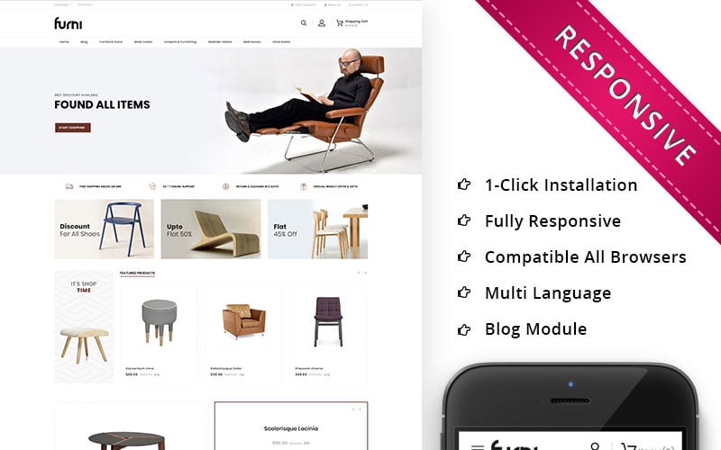 Furni - The Furniture Store Responsive OpenCart Template