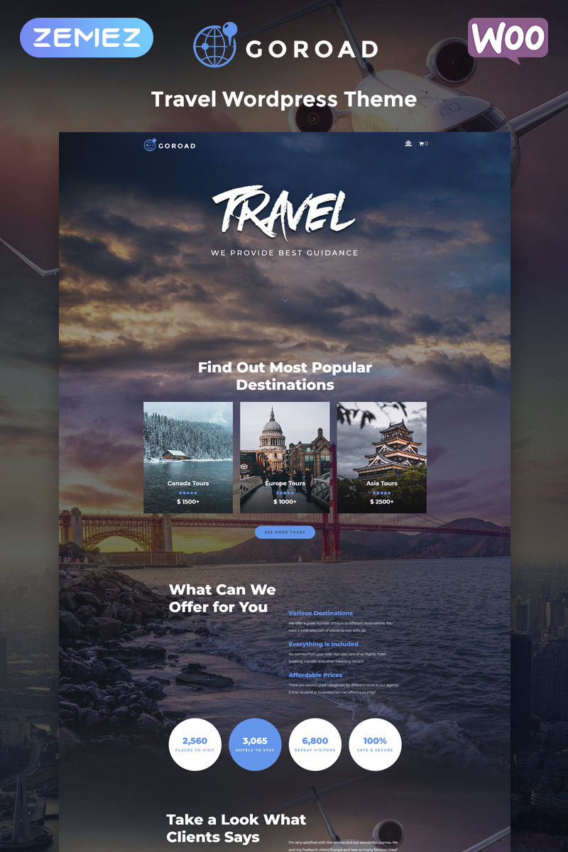 Reszponzív Goroad - Travel Agency Multipurpose Modern Elementor WordPress sablon 79753