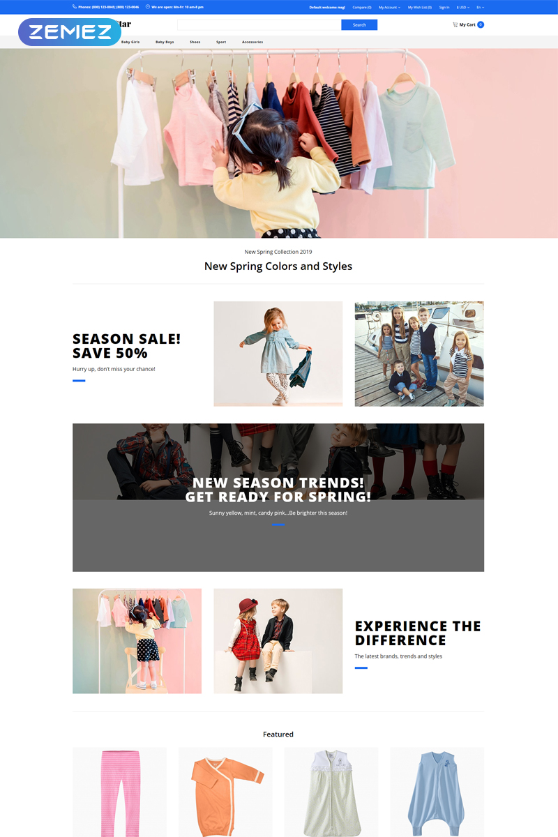 Super Star - Kids Fashion Store Clean OpenCart Template