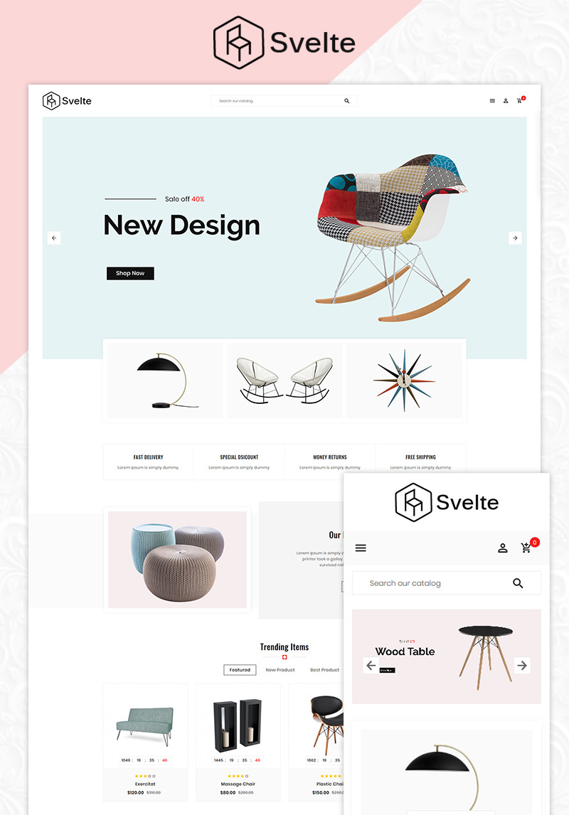 Svelte Furniture Multi Store Responsive Bootstrap Opencart Template