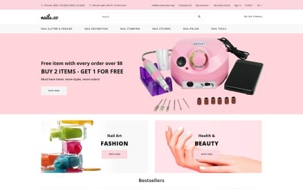 Nails co. - Beauty Supply Store Multipage Stylish OpenCart Template