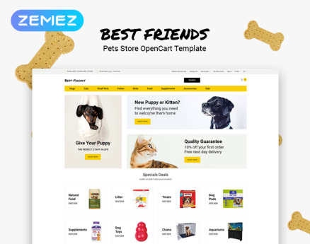 Best Friends - Pets Store Clean OpenCart Template