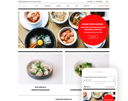 Red Sun - Grocery Store Clean Shopify Theme