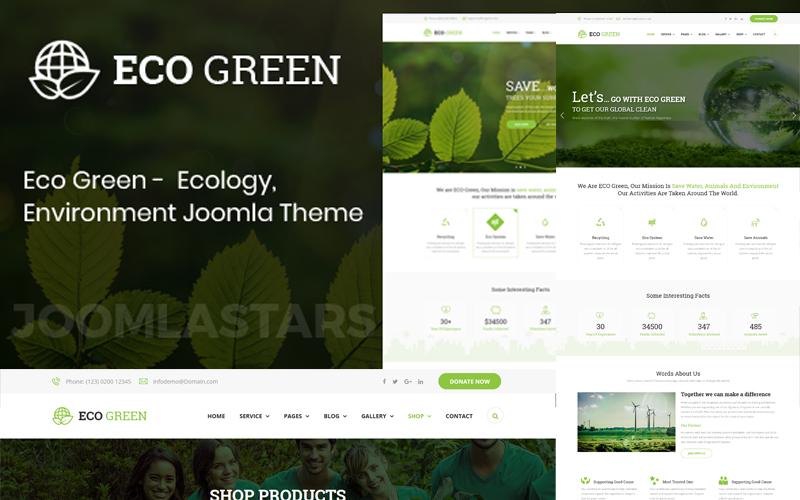 Eco Green - Environment, Ecology and Renewable Energy Joomla 5 Template Joomla Template