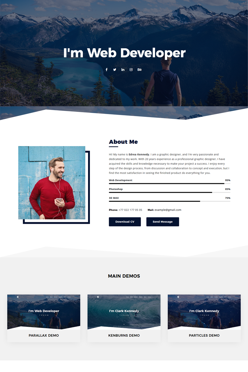 Reszponzív Edrea - Personal Portfolio Joomla sablon 79875
