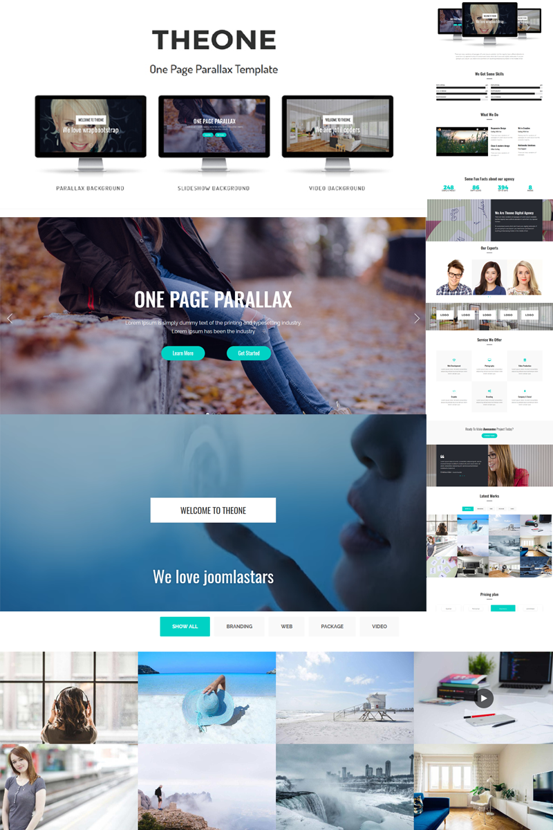 Reszponzív Theone - One Page Parallax Joomla sablon 79889