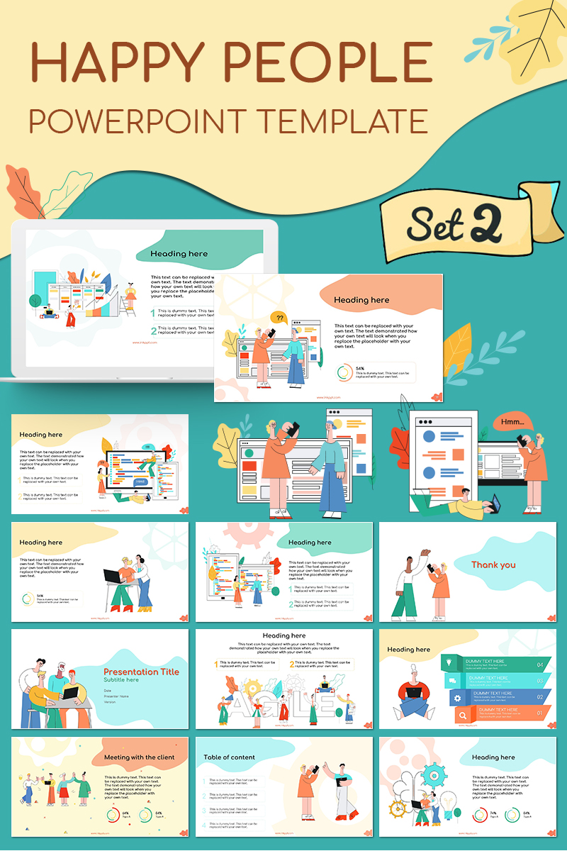 Happy People Set 2 PowerPoint sablon 79926 - képernyőkép