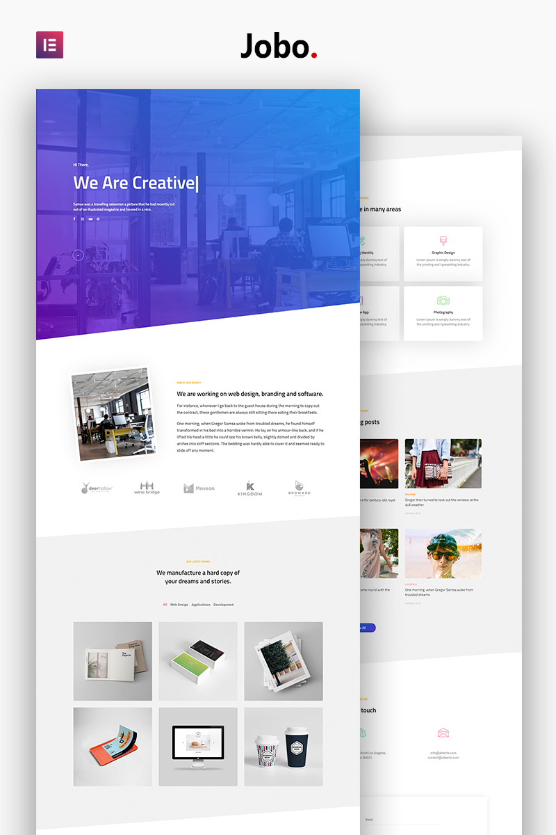 Jobo - Creative Portfolio Modern Elementor №79976 - скриншот