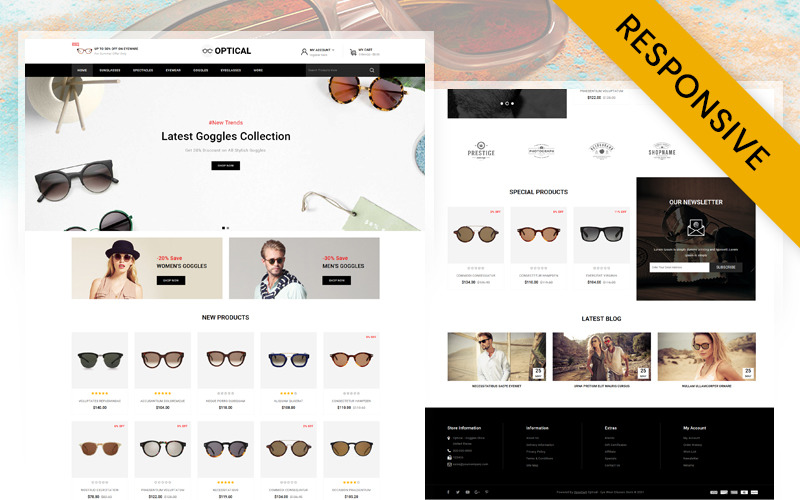 Optical - Eye Glasses Store OpenCart Responsive Template OpenCart Template