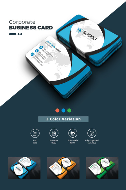 Template #80095 Business Card Webdesign Template - Logo template Preview