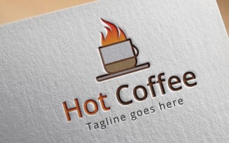 Hot Coffee Logo Template