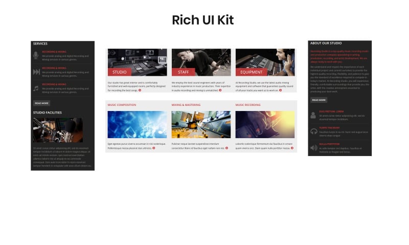 music studio website template