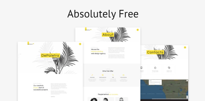 Free Single Page Website Template in Flat Design Website Template - Features Image 2