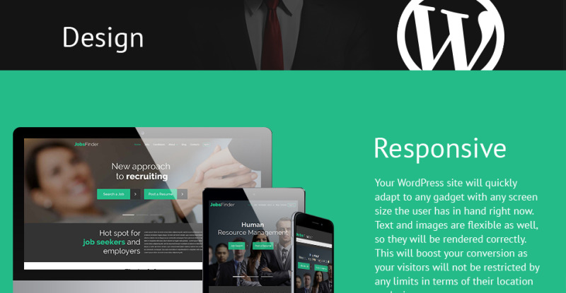 Thème WordPress adaptatif pour portail demplois #52547 - Image 1