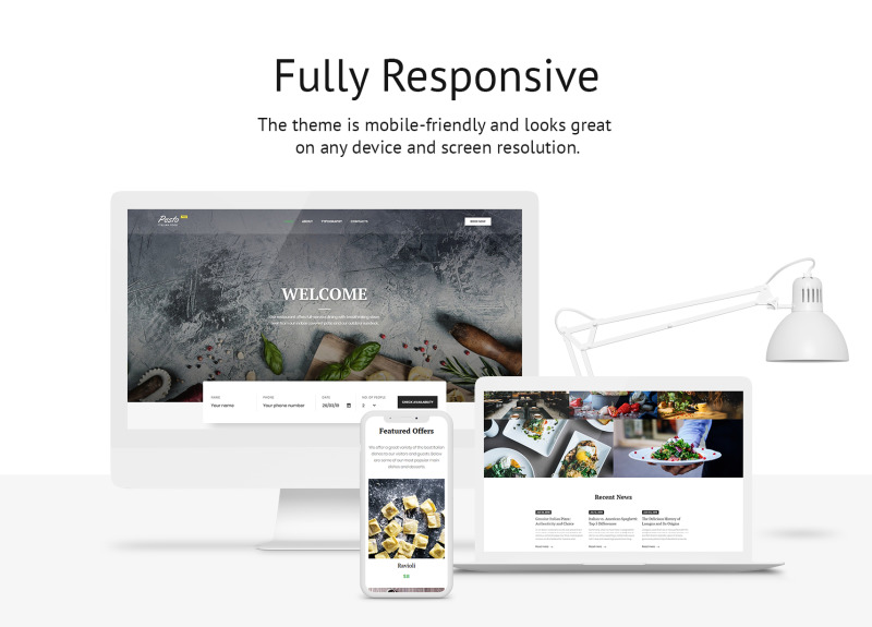 Plantillas Web Gratis para Sitios de Cafeterías y Restaurantes Plantilla Web - Características Imagen 3