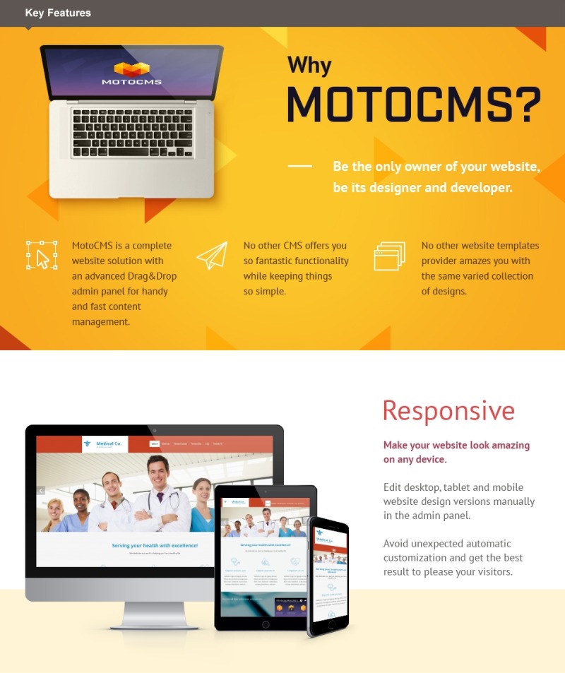 Plantilla Moto CMS 3 Responsive para Sitio de Medicina #53236 - Imagen de características 1