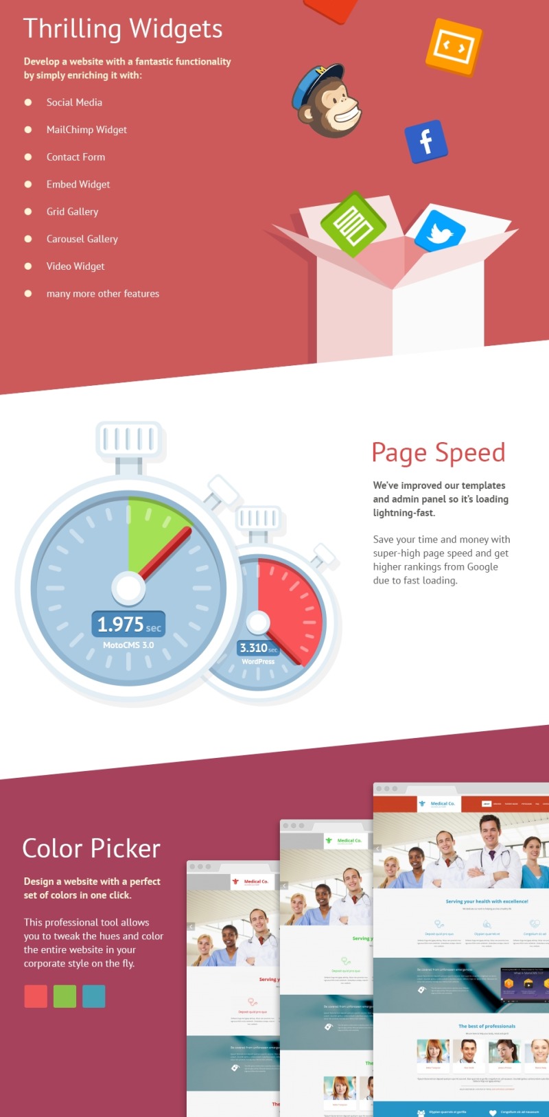 Plantilla Moto CMS 3 Responsive para Sitio de Medicina #53236 - Imagen de características 3