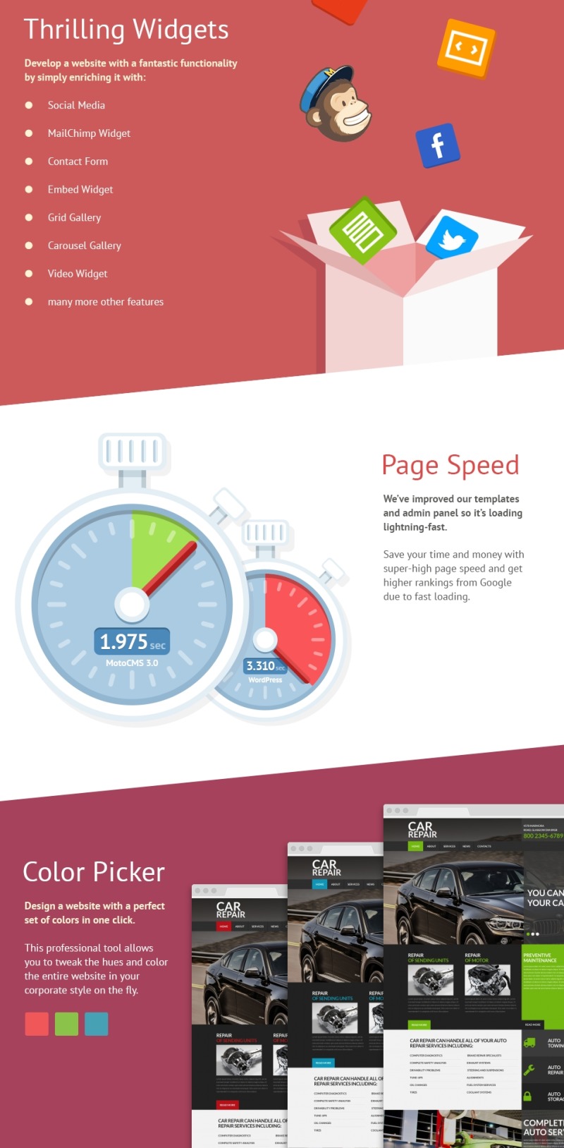 Car Repair Moto CMS 3 Template Templates Moto CMS 3 №53724 - Features Image 3