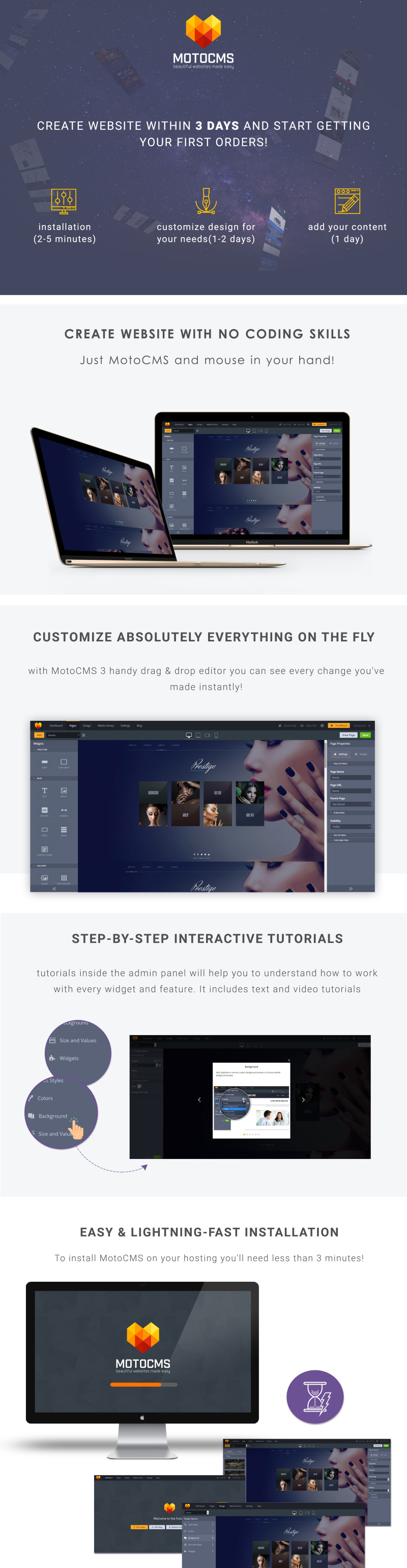 Prestige - Beauty Salon Moto CMS 3 Template - Features Image 1