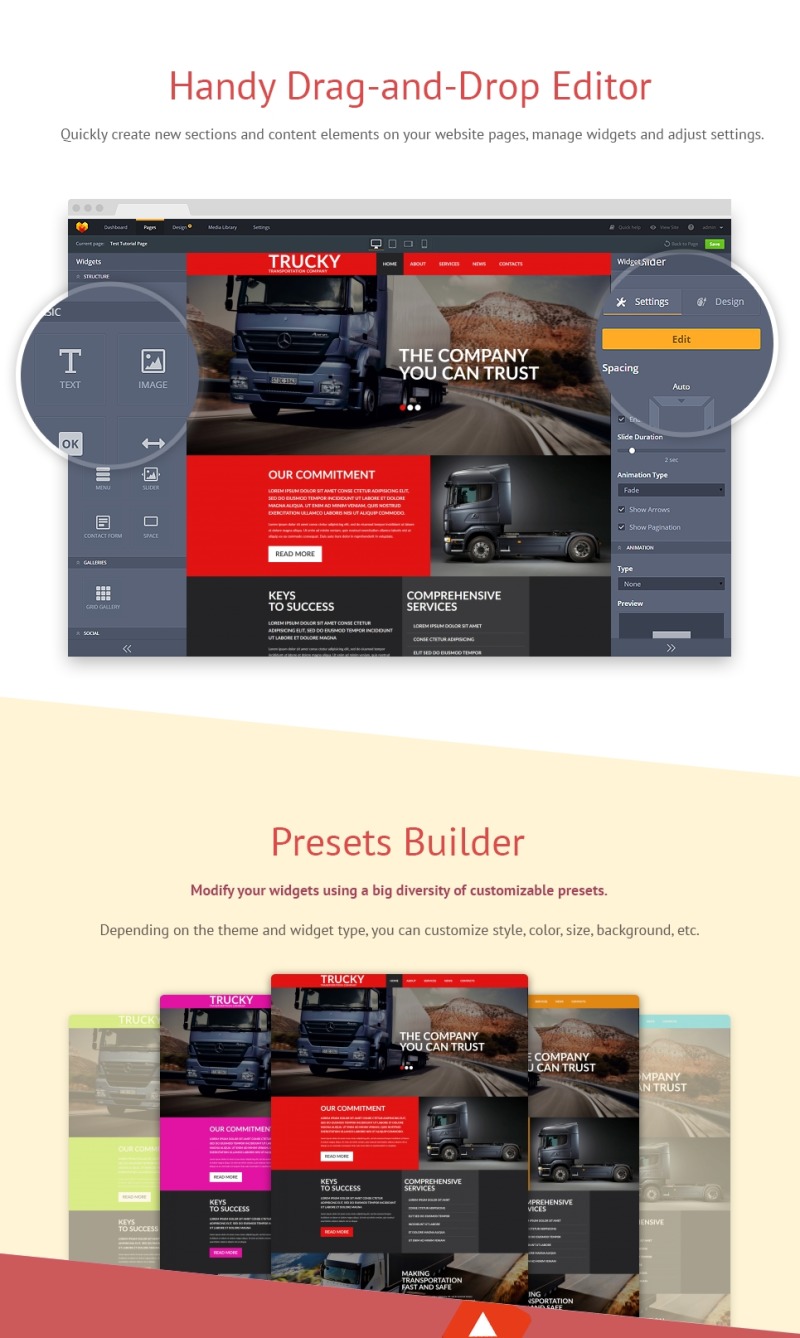 Trucking Responsive Moto CMS 3 Template - Features Image 2