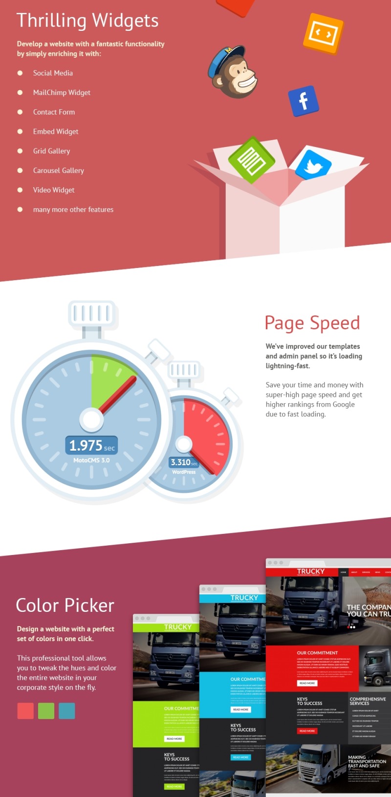 Trucking Responsive Moto CMS 3 Template - Features Image 3
