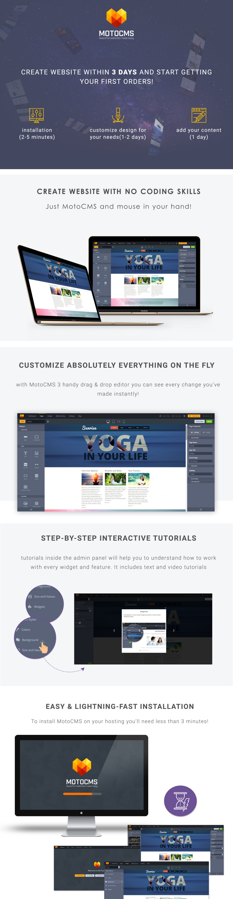 Yoga Website Moto CMS 3 Template - Features Image 1