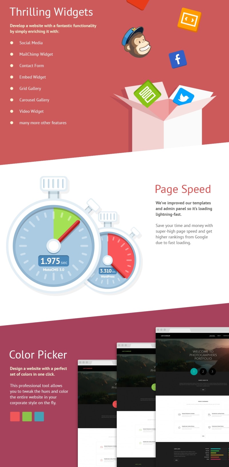 Photographer Portfolio Moto CMS 3 Template - Features Image 3