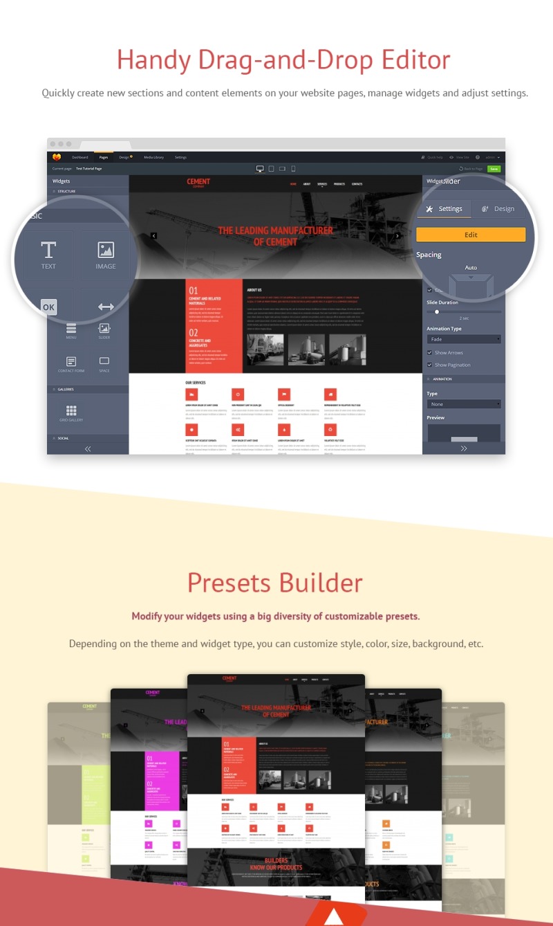 Cement Moto CMS 3 Template - Features Image 2