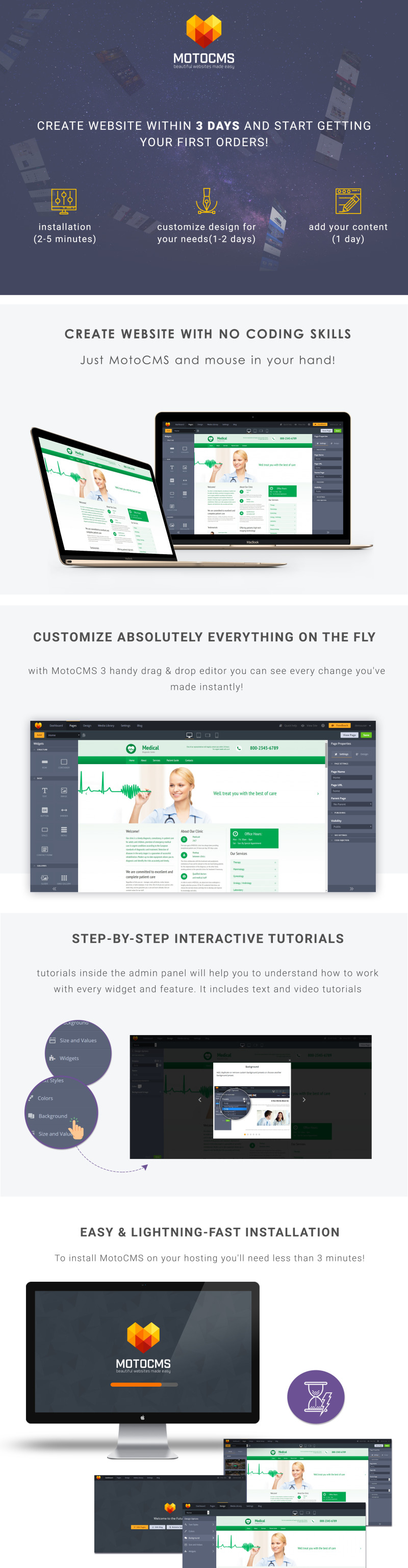 Diagnostic Center Moto CMS 3 Template - Features Image 1