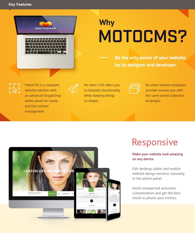 Photographer Portfolio Photo Gallery Template - Features Image 1