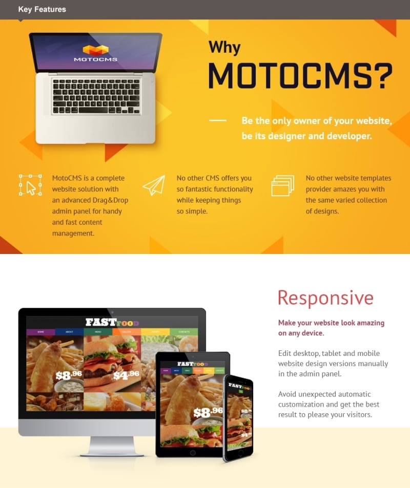 Fast Food Restaurant Moto CMS 3 Template - TemplateMonster