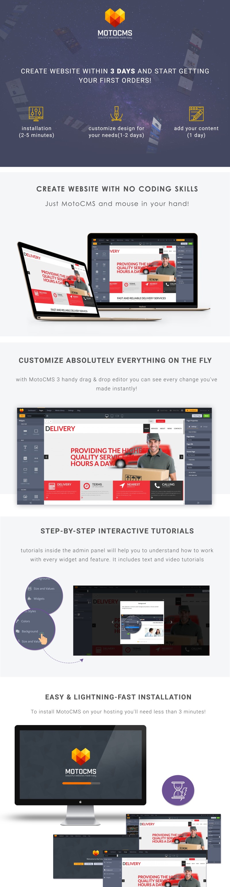 Delivery Services Moto CMS 3 Template Moto CMS 3 模板 #55510——特色图像 1