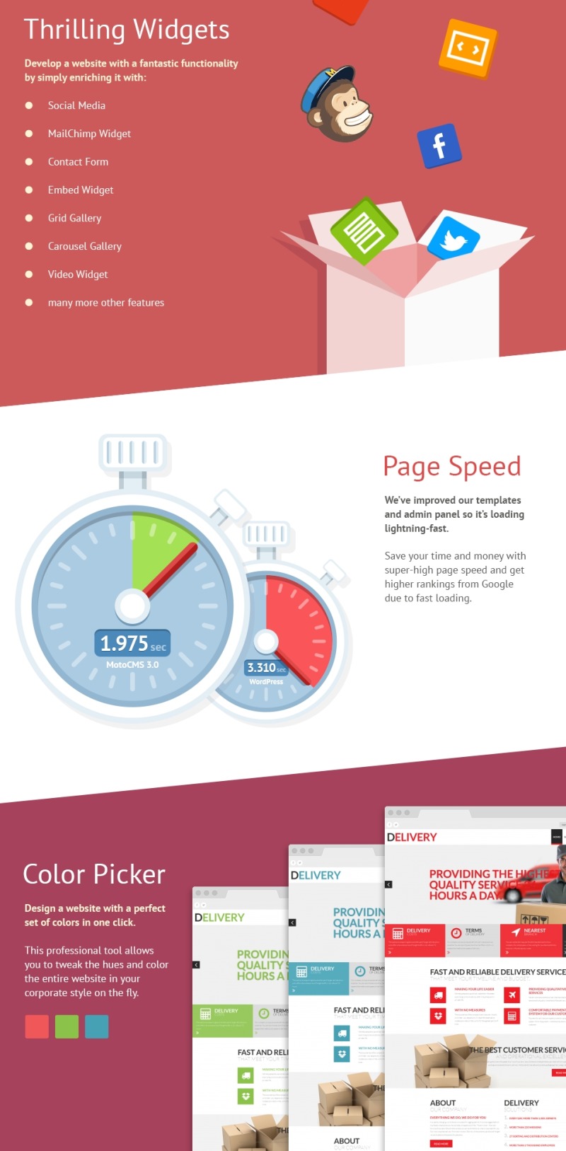 Delivery Services Moto CMS 3 Template Moto CMS 3 模板 #55510——特色图像 3