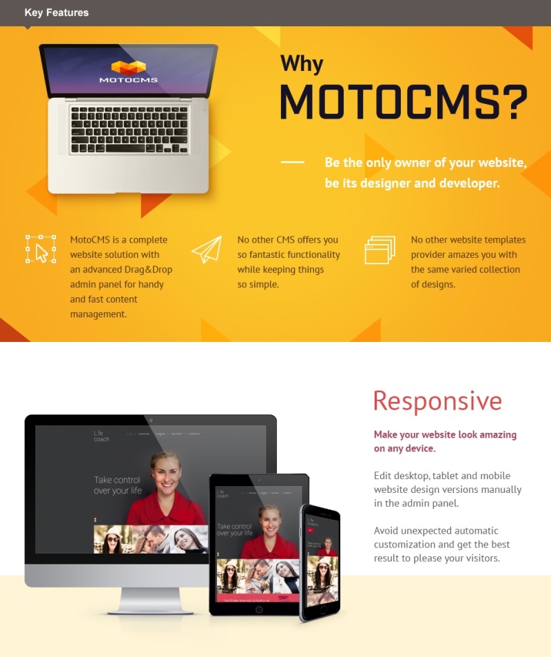 Life Coach Moto CMS 3 Template - Features Image 1