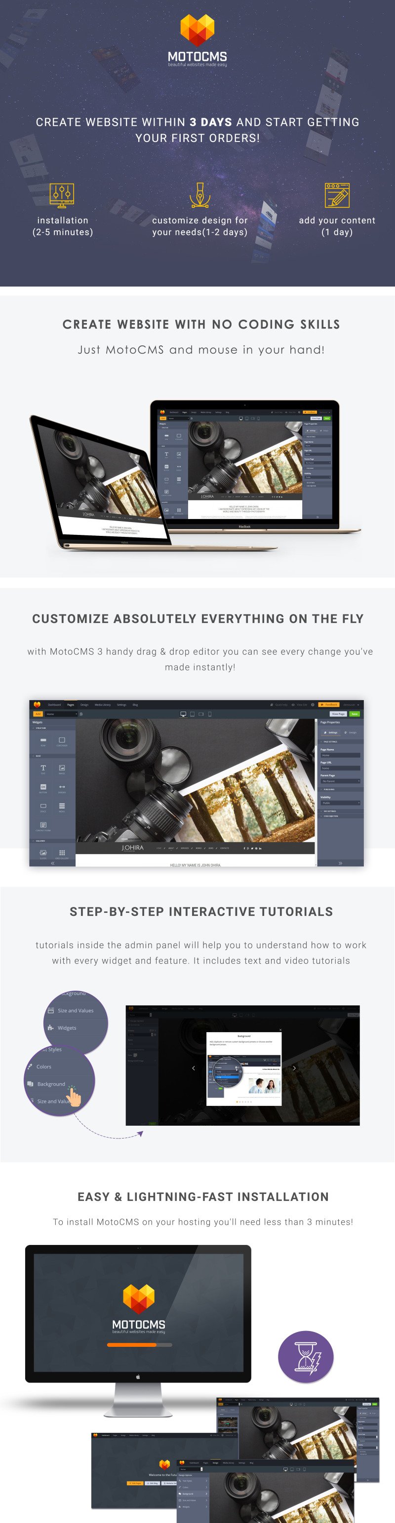 Ohira - Photographer Moto CMS 3 Template - Features Image 1