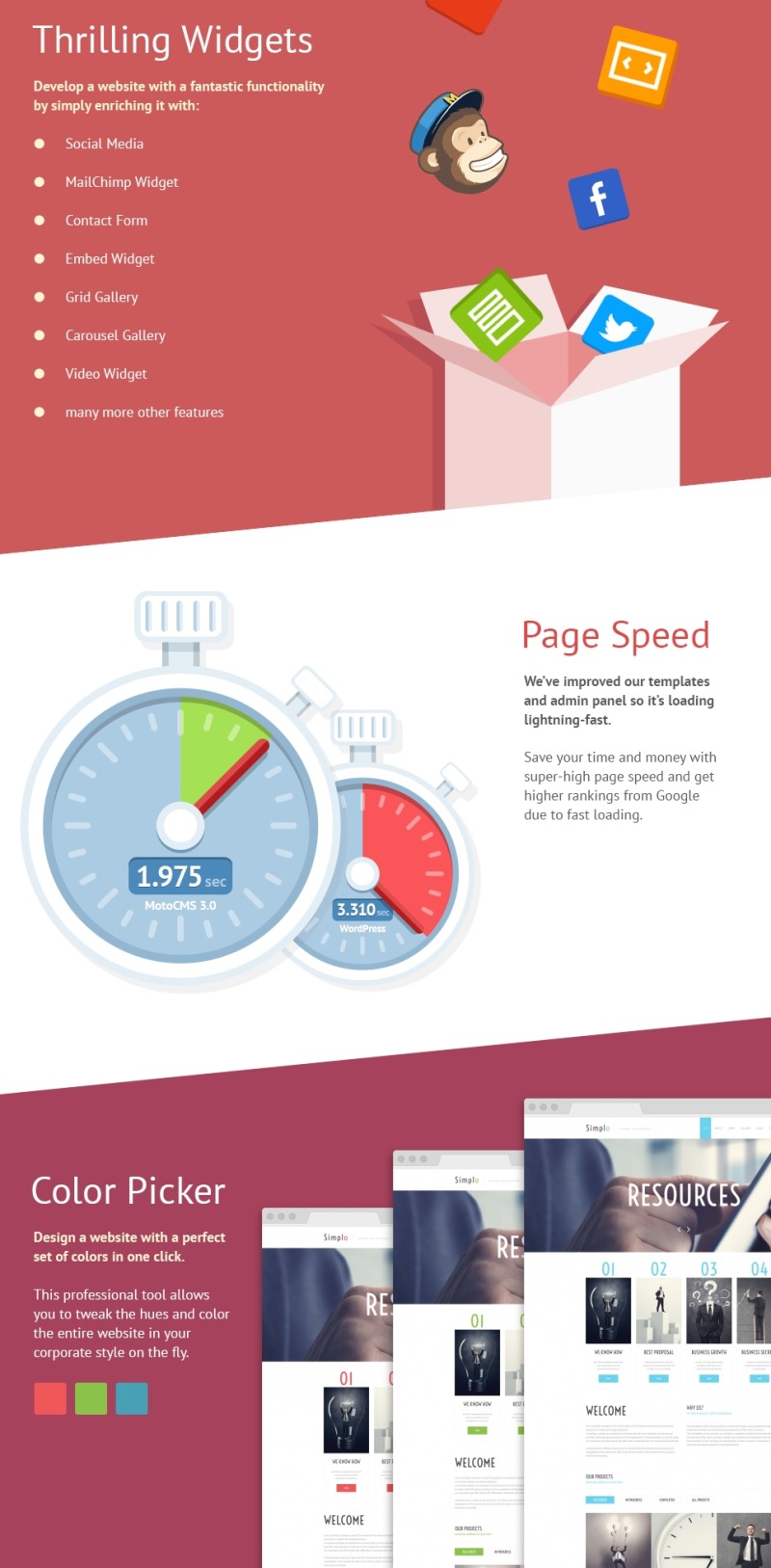 Business & Services Moto CMS 3 Template - Features Image 3