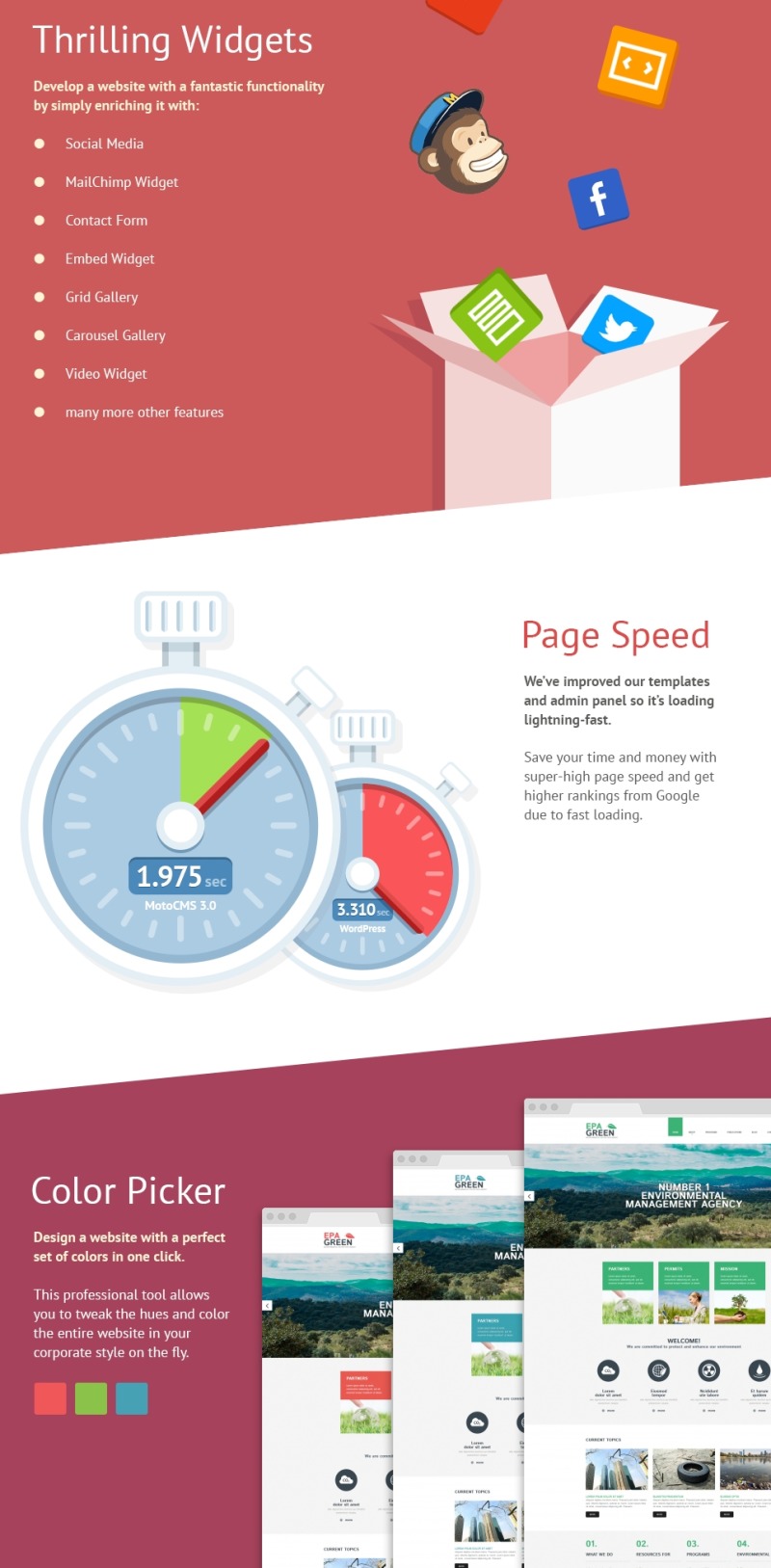 Plantilla Moto CMS 3 Responsive para Sitio de Ambiente #55986 - Imagen de características 3