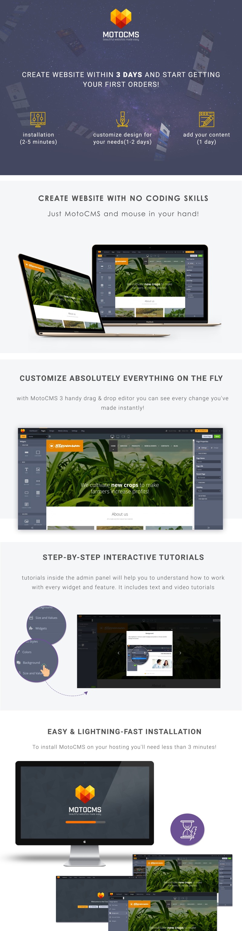 Template Moto CMS 3 Responsive #56002 per Un Sito di Agricoltura - Immagine Caratteristiche 1