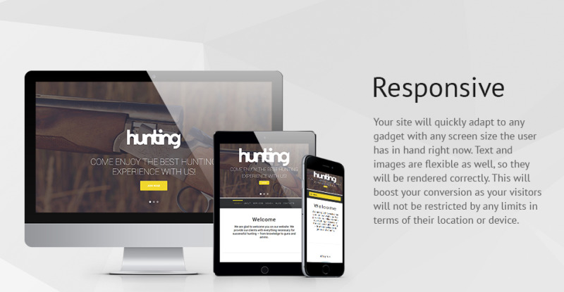 Hunting Club WordPress Theme - Features Image 1