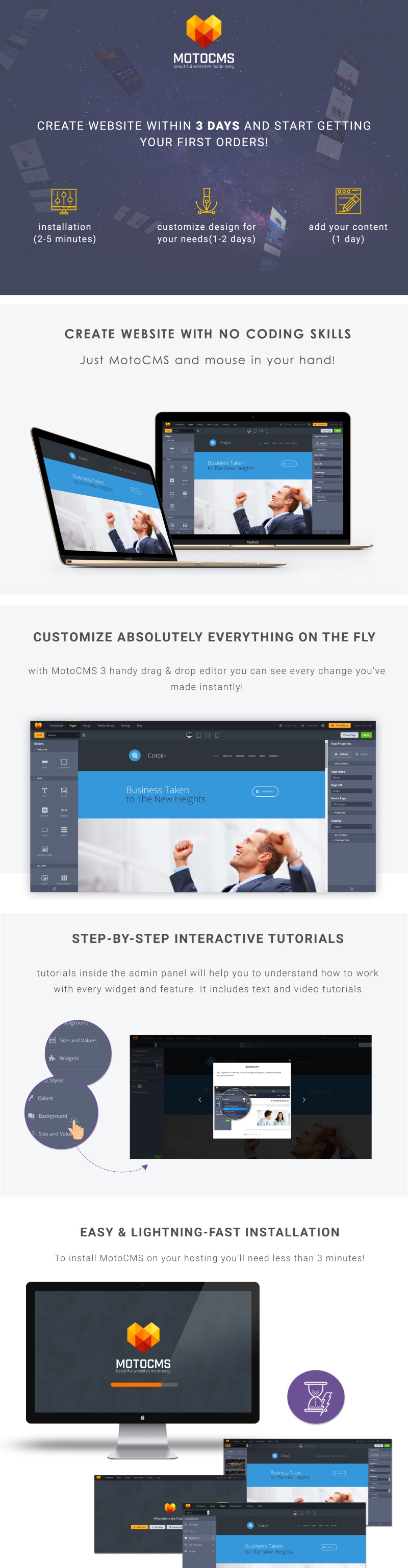 Business Consulting Moto CMS 3 Template - Features Image 1