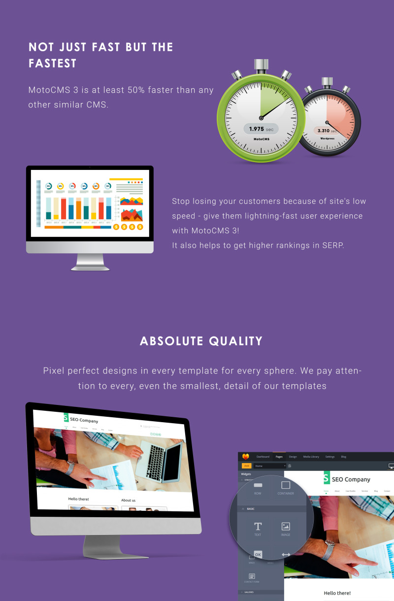 SEO Company Moto CMS 3 Template - Features Image 4