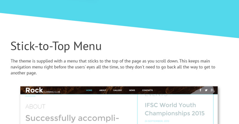 Rock Climbing Club Website Template - Features Image 2