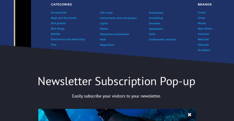 Dykning Online Store Shopify-tema - Funktionsbild 3