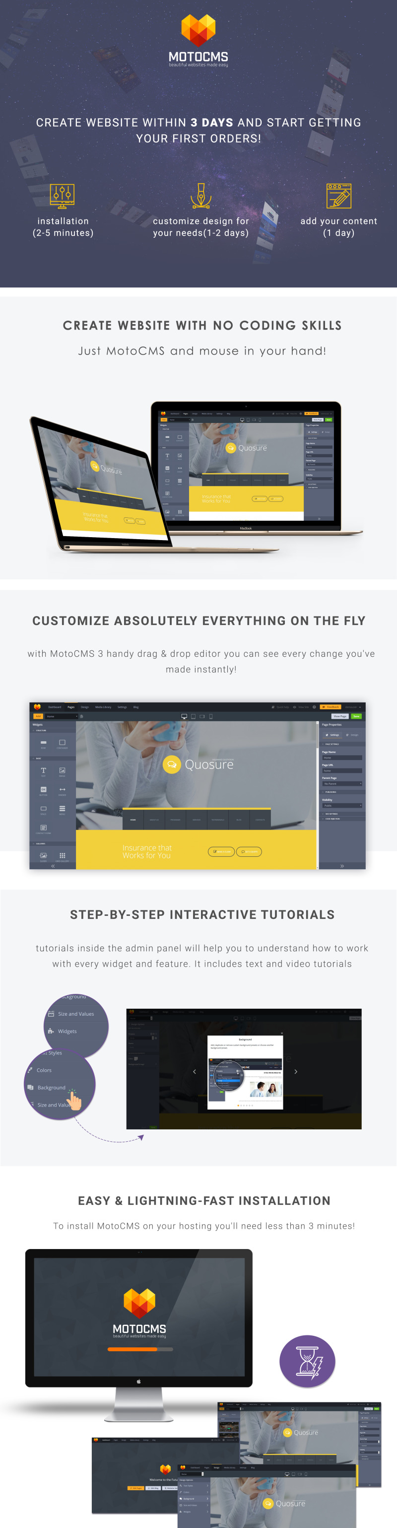 Insurance Agent Moto CMS 3 Template - Features Image 1