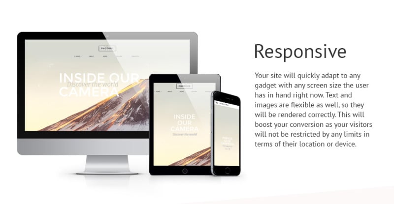 Photo Studio Responsive Website Template - Features Image 1
