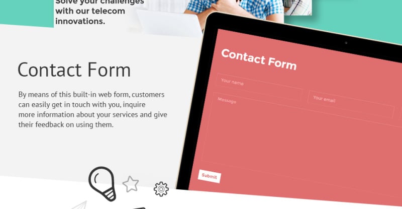 Communications Responsive Website Template - Features Image 3