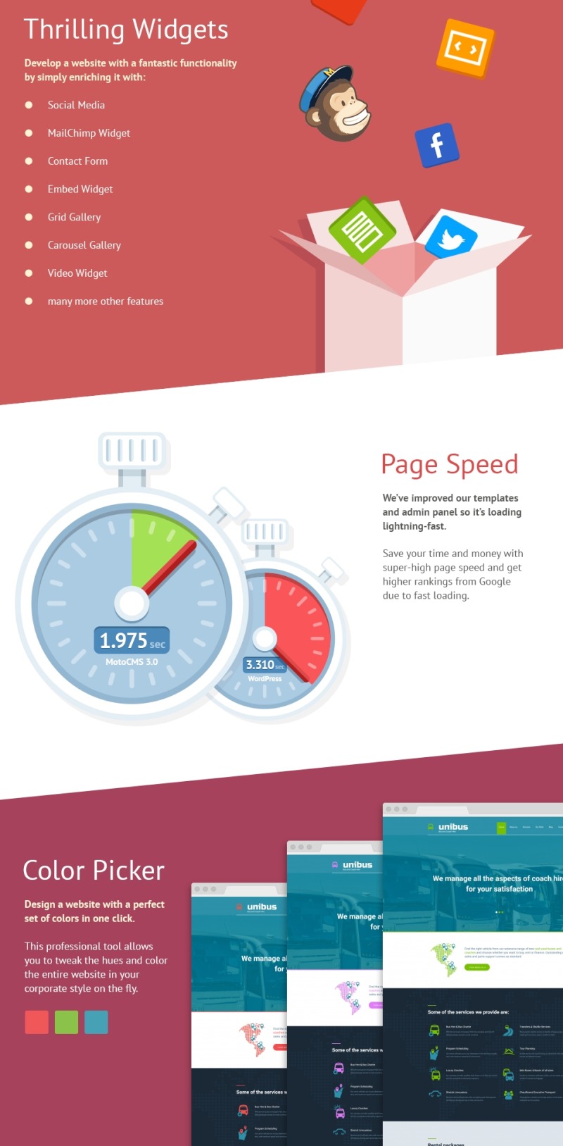 Bus Company Moto CMS 3 Template - Features Image 3
