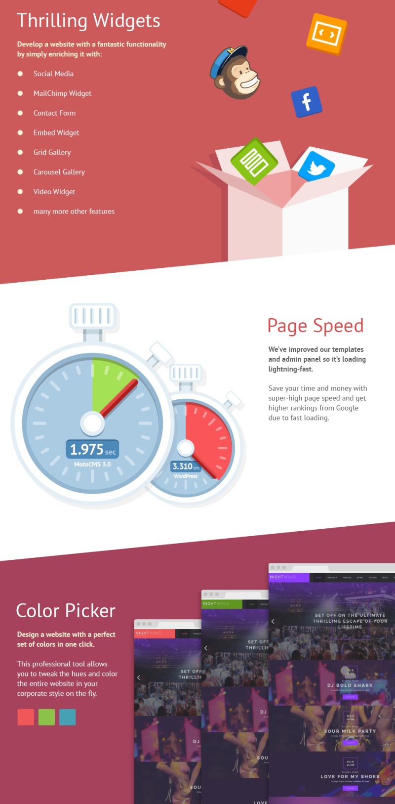 Night Club Moto CMS 3 Template - Features Image 3
